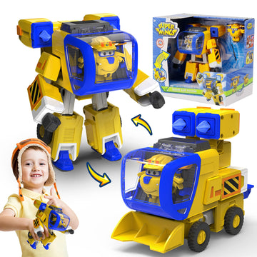 Super Wings Toys 7 Inch Donnie'S Transforming Robot From Plane Just 15 Steps, Action Figures Toy For Kids Ages 3+, Gift For Pres