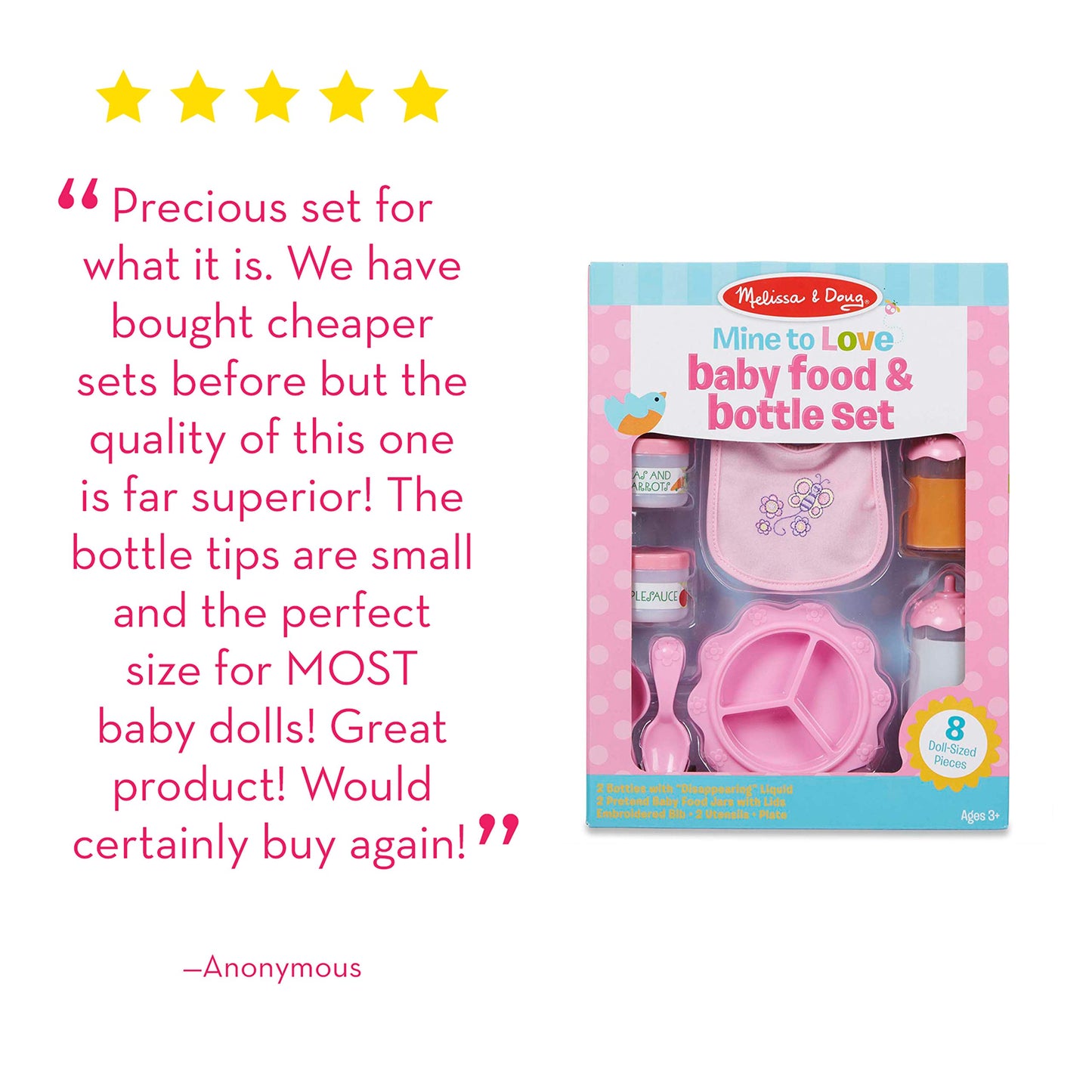 Melissa & Doug Mine To Love Time To Eat Doll Accessories Feeding Set (8 Pcs)