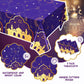 3-Piece Purple and Gold Tablecloth Set - 42.5 x 70.9 Inch Plastic Table Covers for Birthday Party Decorations, Nights Theme Supp