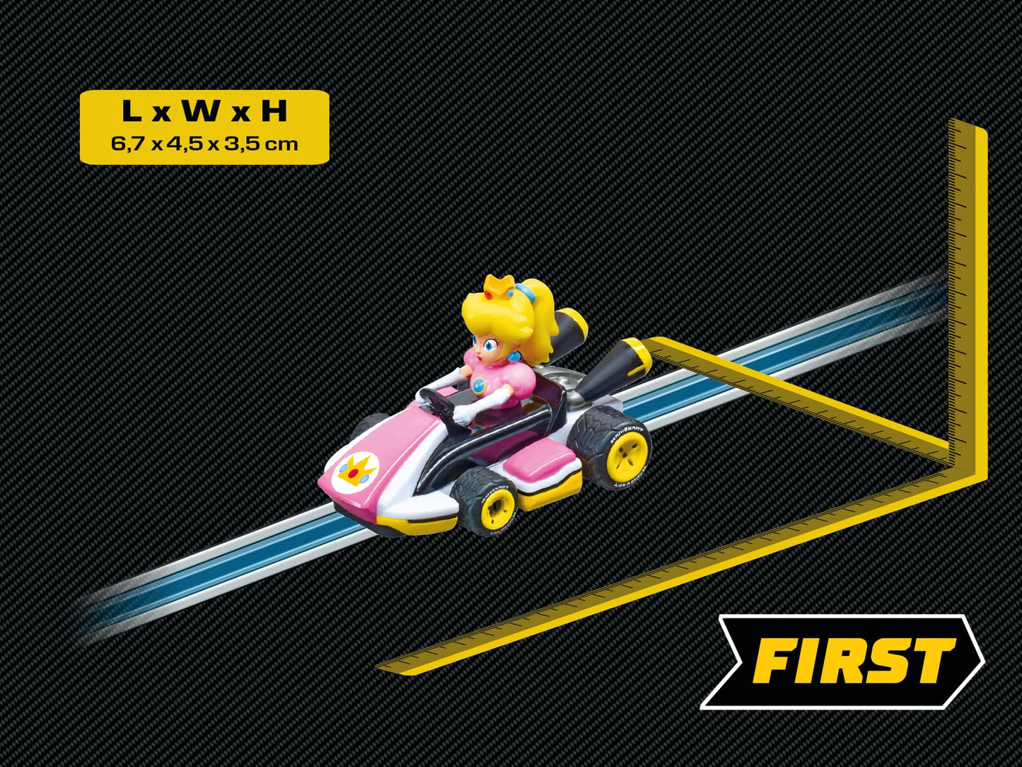 Carrera Mario Kart First 20065019 Nintendo Peach Slot Car, Multicolor