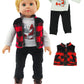 American Fashion World Boys Outdoorsy 3 Piece Vest and Pants Set for 18-Inch Dolls | enhanced Quality & Trendy Design | Dolls Clothes | Outfit Fashions for Dolls for Popular Brands