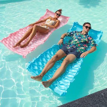 Parentswell 2 Pack Pool Floats Raft With Headrest, 72'' Giant Inflatable Pool Float Lounge, Lake Float Raft Water Lounger Pool F