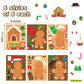 HubirdSall 36Pcs Christmas Gingerbread Face Stickers - Holographic Paper Crafts for Kids, School, Home Party Favors and Gifts