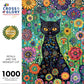 Cross & Glory - Petals And The Midnight Cat - 1000 Piece Jigsaw Puzzle For Adults | Satin-Finish | Vibrant Garden & Cat Theme | Challenging & Artistic Puzzle Game