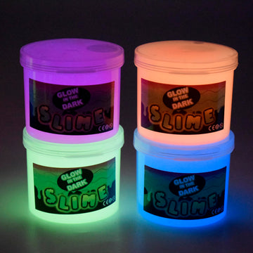 Afofall Glow in The Dark Slime Kit, 6 Pack Neon Colors, Non-Sticky, 4.4x6.8x1.7 inches, Kids Party Favors, Stress