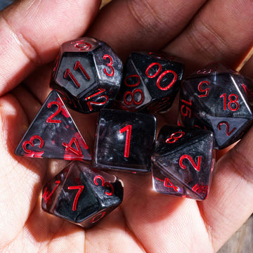 HDdais Polyhedral DND Dice Set 7PCS RPG D&D for MTG Dungeons and Dragons Role Playing Game and Other Tabletop Game(Black)