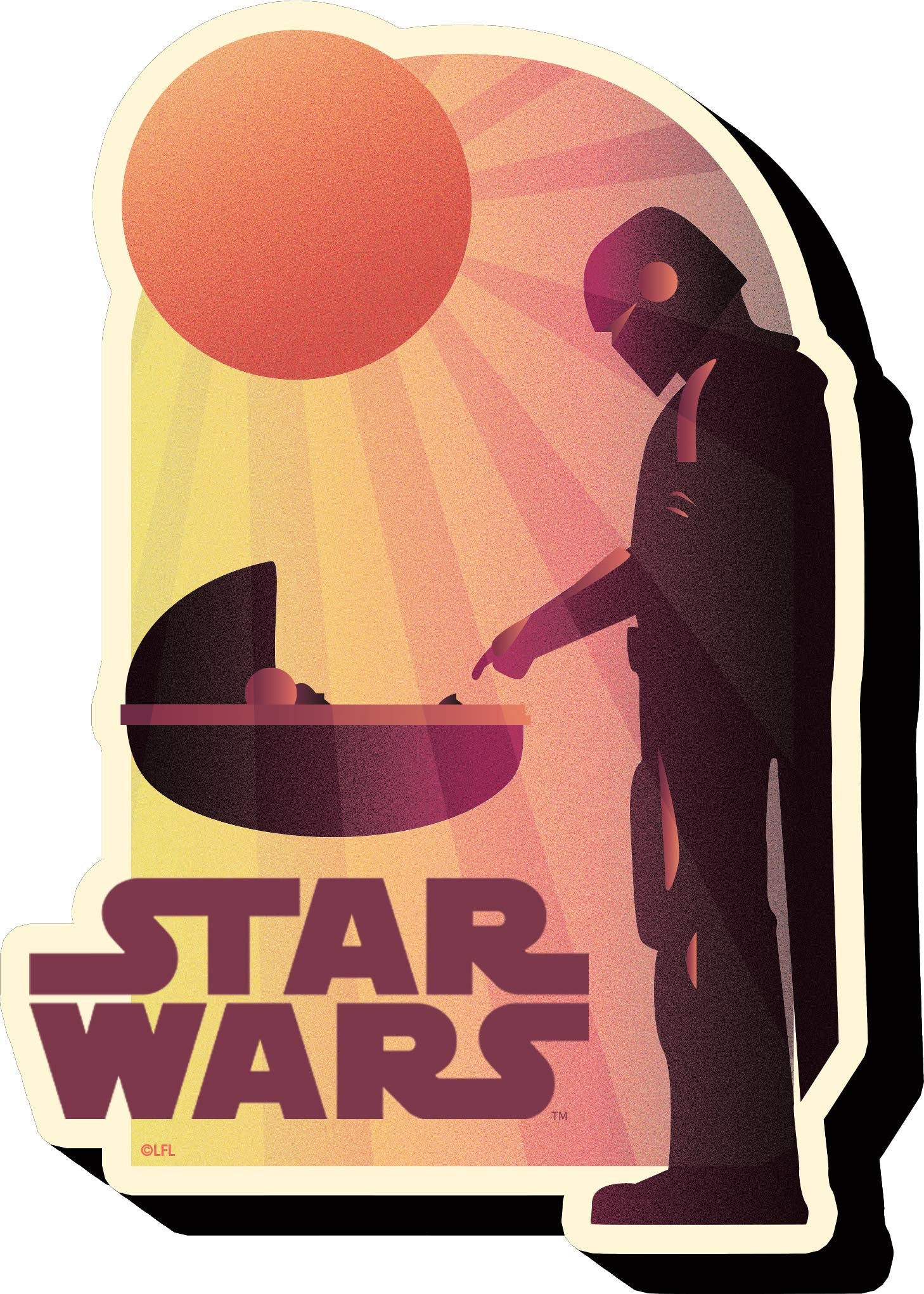 Aquarius - Star Wars - The Mandalorian - The Child Sunset Funky Chunky Magnet