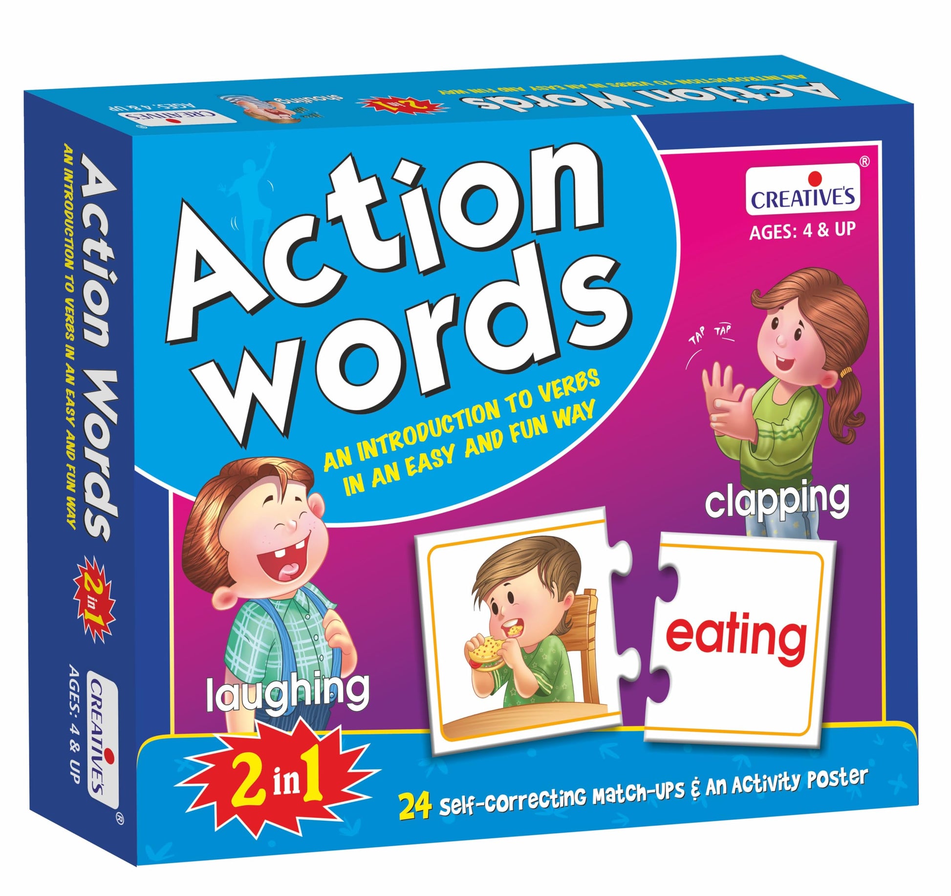 CreativeS Action Words | Learn Verbs In An Easy N Fun Way | Increase Vocabulary|Match Simple Actions With Correct Word Cards | 