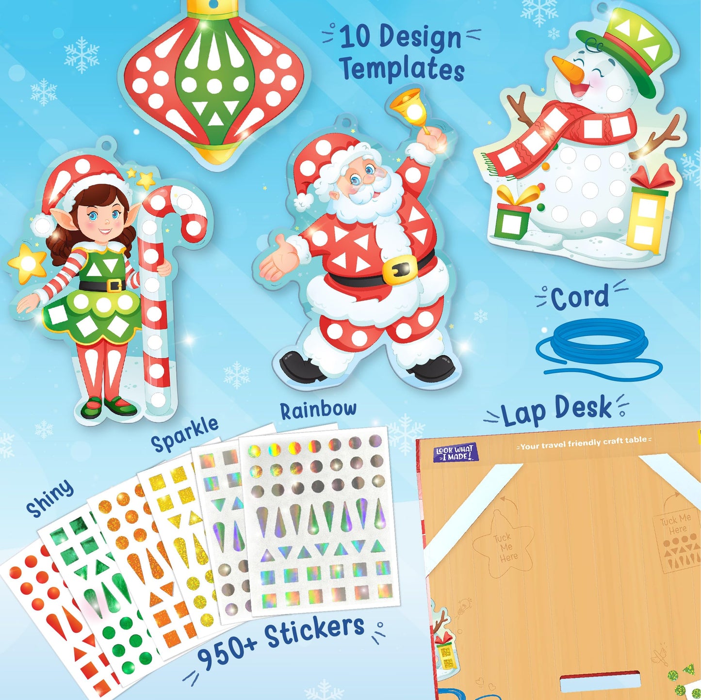 Imagimake Mirror Mosaic Christmas Kids Art Set | DIY Craft Kit | Foil Stickers for Kids | Birthday Gift for Girls and Boys Ages