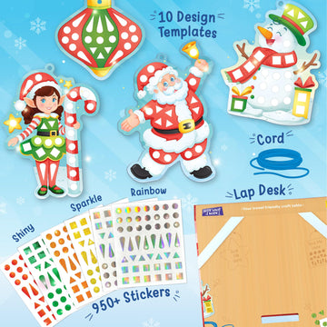 Imagimake Mirror Mosaic Christmas Kids Art Set | DIY Craft Kit | Foil Stickers for Kids | Birthday Gift for Girls and Boys Ages