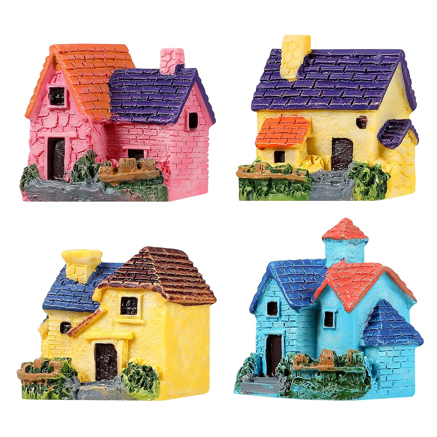 Tinksky 4Pcs Miniature Dollhouse Bonsai Craft Garden Resin Landscape Diy Villa Decor, Birthday Gift For Children