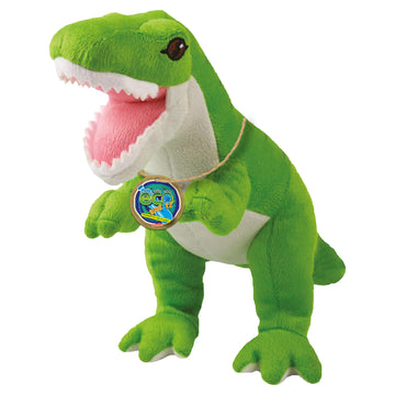 Ecobuddiez - T-Rex From Deluxebase. 8-Inch Sustainable Plush Animal From Recycled Materials, Eco-Friendly Soft Stuffed Toy, Chil