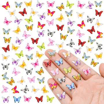 WOZADU 200 PCS Mini Resin Butterfly Figures for Crafts Luminous Tiny Resin Animal Miniature Things for Dollhouse Fairy Garden Micro Landscaping Decoration Cake Toppers Decor