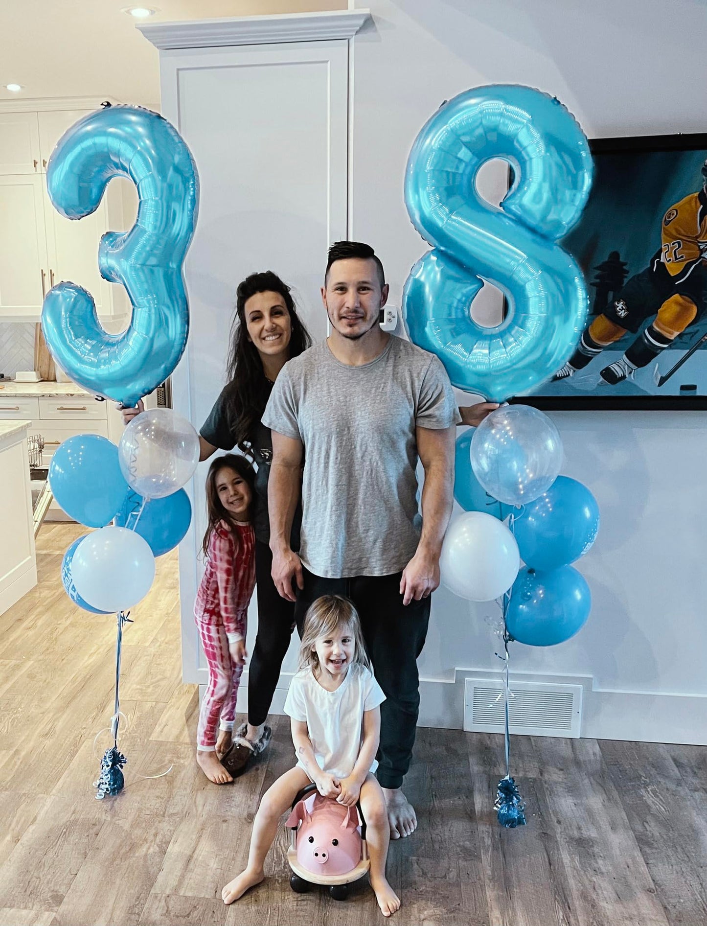 Pearlescent Blue 8 Balloon, Number Balloons 40 Inch, 8Th Birthday Decorations For Boys Girls, Birthday Balloons, Pearlescent Blu