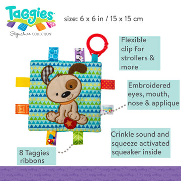 Taggies Crinkle Me Baby Toy  Brother Puppy   6.5x6.5 Inch (Pack of 1)