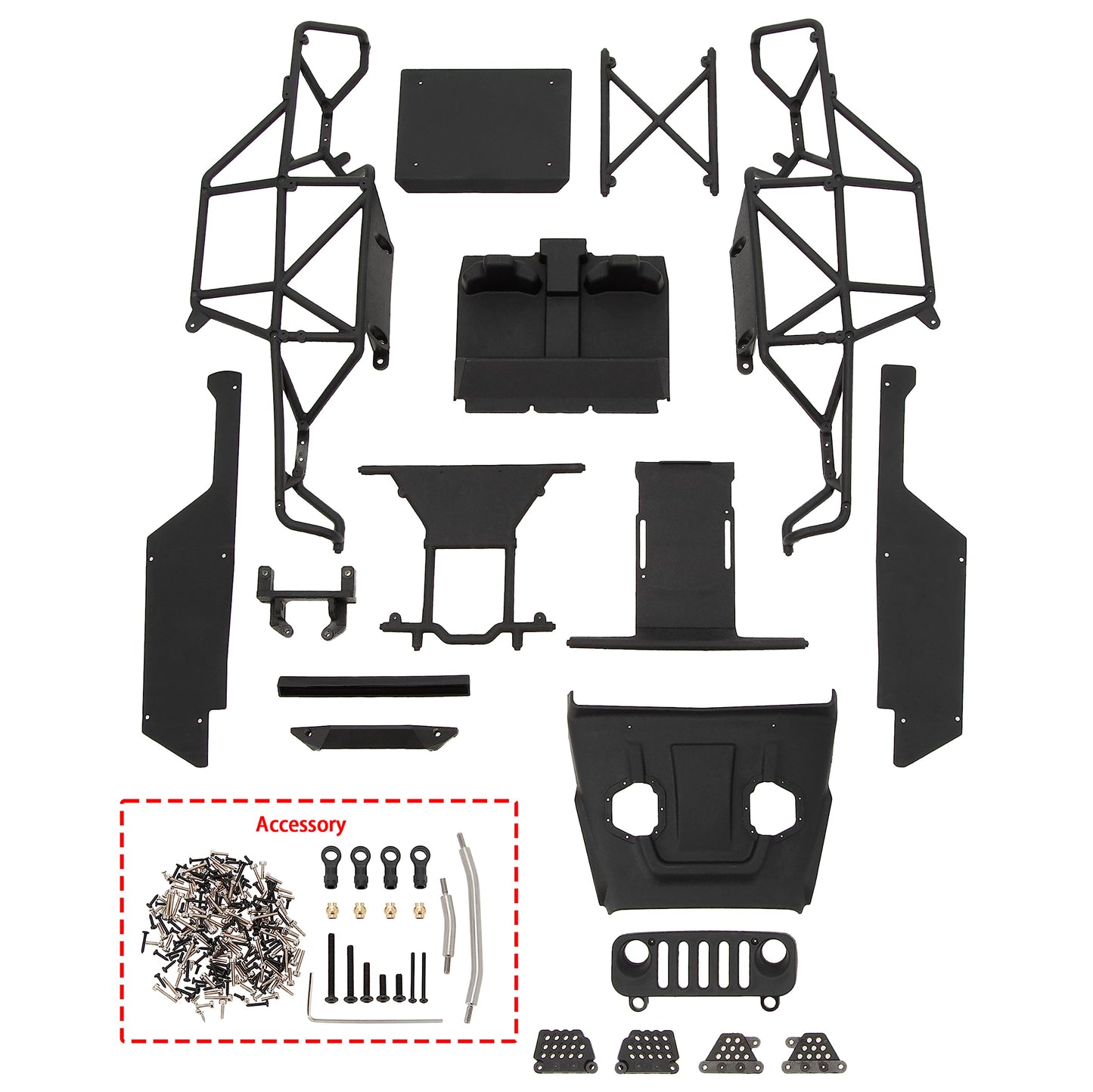 MEUS RACING TRX4M Body Ripper Chassis Kit MEX-2 Black PA66 Nylon for TRX4M Defender/Bronco/K10/F150 1/18 RC C
