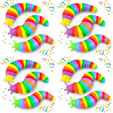 12Pcs Baby Sensory Fidget Slug Toys Pack, Asmr Travel Airplane Activities Road Trip Car Toy For Toddler Kids Figette Worm For Ad