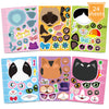 24 Sheets Cats Make A Face Stickers Make You Own Cats Stickers Animal Stickers For Kids, Birthday Gift Party Favors Supplies Tea