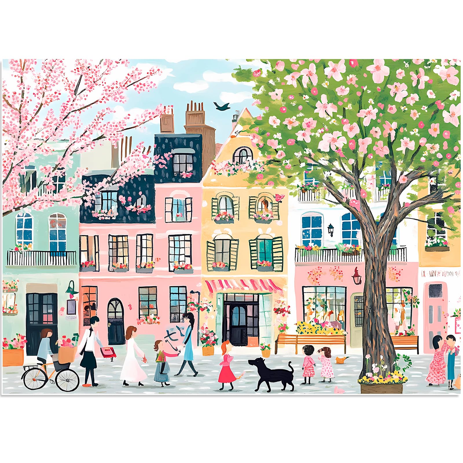 500 Piece Puzzles for mature-themeds Pink Garden Jigsaw Puzzle for mature-themeds Kids Seniors  Recycled Cardboard Puzzle 500 Piece  Challenging Game Birthday Party Activity Gift for Family Friends 20.5 * 15 inch