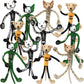 Artcreativity Halloween Bendable Figures, Set Of 12, 3D Halloween Themed Dogs And Cats In 4 Different Designs, Stress Relief Toys For Boys And Girls, And Non-Candy Trick Or Treat Supplies