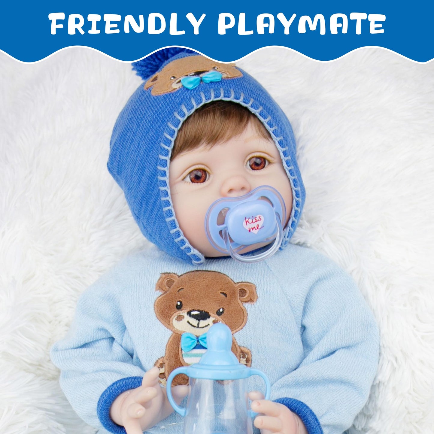 Milidool Reborn Baby Dolls Boy Lifelike Realistic Baby Doll Boy Dolls 22 Inch Newborn Baby Doll Real Looking Baby Dolls Silicone