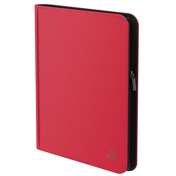 Rayvol enhanced 12-Pocket 720 Card Binder  Ringless Trading Card Album Folder - Side Loading Black Page Pocket Binder for TCG -Red