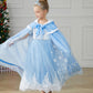 Purfeel Girls Princess Cape For Elsa Kids Warm Hooded Cloak Dress Up L 7-10Years