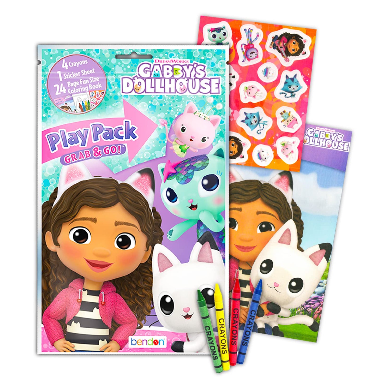 DreamWorks Gabbys Dollhouse Play Pack Party Favors - Bundle with 6 Gabbys Dollhouse Treat Bags with Coloring Book, Coloring Ut