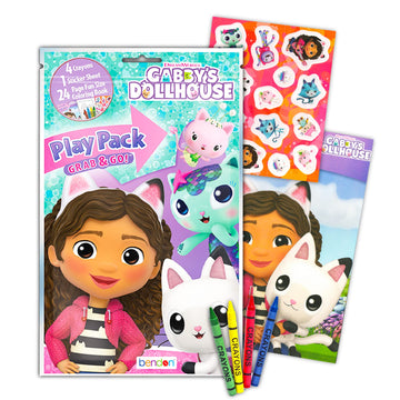 DreamWorks Gabbys Dollhouse Play Pack Party Favors - Bundle with 6 Gabbys Dollhouse Treat Bags with Coloring Book, Coloring Ut