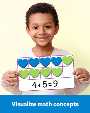 Coogam Magnetic Ten Frame Set, Math Manipulative Games For Kids With 6 Ten Frames 60 Magnetic Math Counters, Montessori Educational Toy Gift For Preschool Kindergarten 3 4 5 Year Old Toddlers