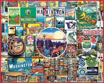 White Mountain I Love Washington 1000 Pieces Jigsaw Puzzle for Adults and Families