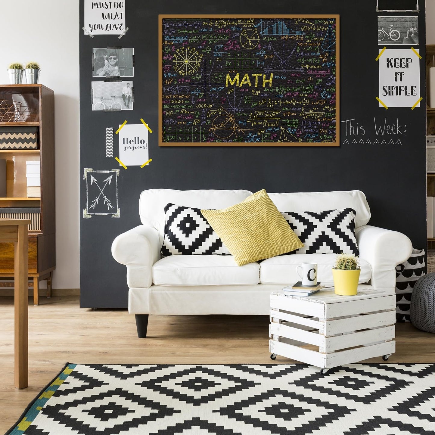 Math Formulas Puzzles 1000 Pieces For Adults, Impossible Difficult Jigsaw Puzzles Neon Art Puzzle, Funny Family Puzzle Collage Challenging Puzzles