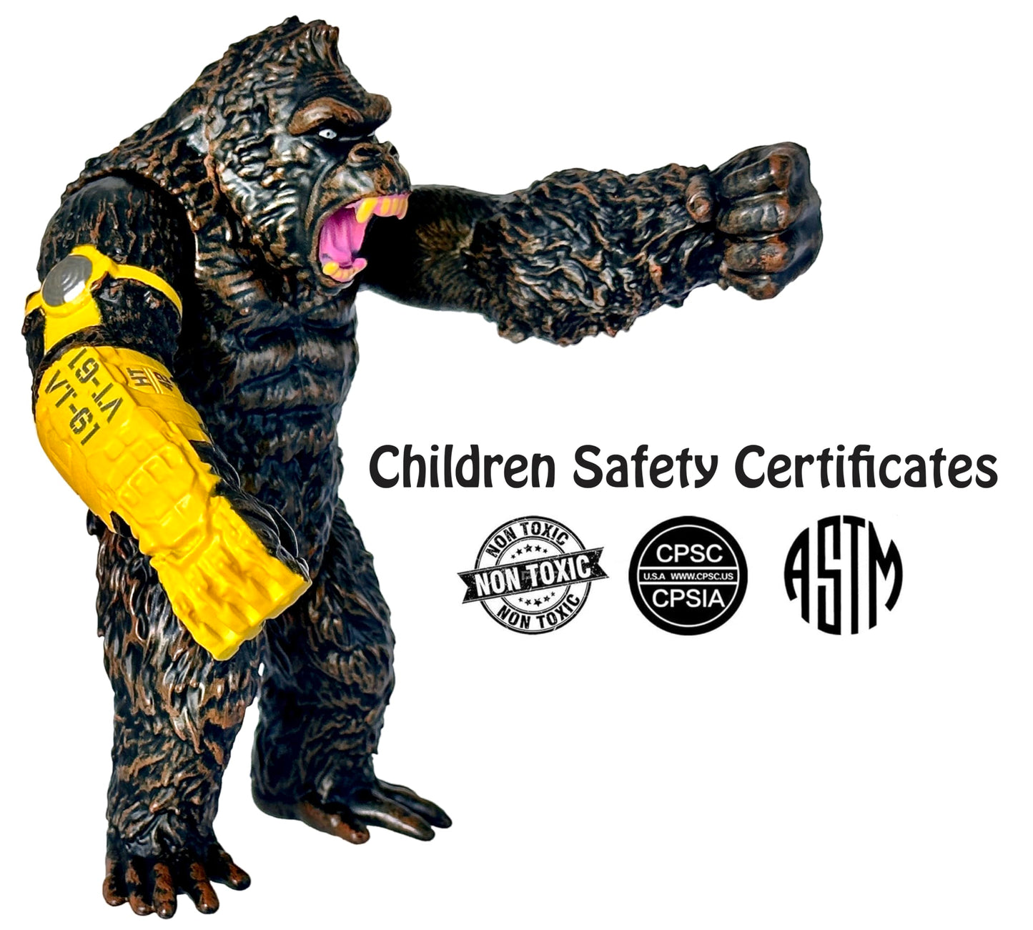 Twcare King Kong: The New Empire, Dinosaur Dragon Attack Action Figure 7” Fight Mode Gorilla Ape Solid Wild Movie Series, Travel Bag