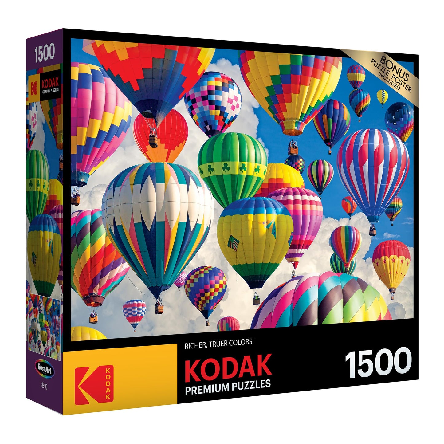 KODAK PREMIUM PUZZLES 1500 Piece Jigsaw Puzzle - Hot Air Balloons Above The Clouds, Multi Colored, 23" x 33", Model 8900ZZAY