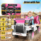 Hikole Kids Ride On Dump Truck With Remote Control, 4Wd Dump Truck With 12V 7Ah Battery, Electric Dump Bed,Shovel, Bluetooth, Music Player, Electric Cars For Girls, White & Pink