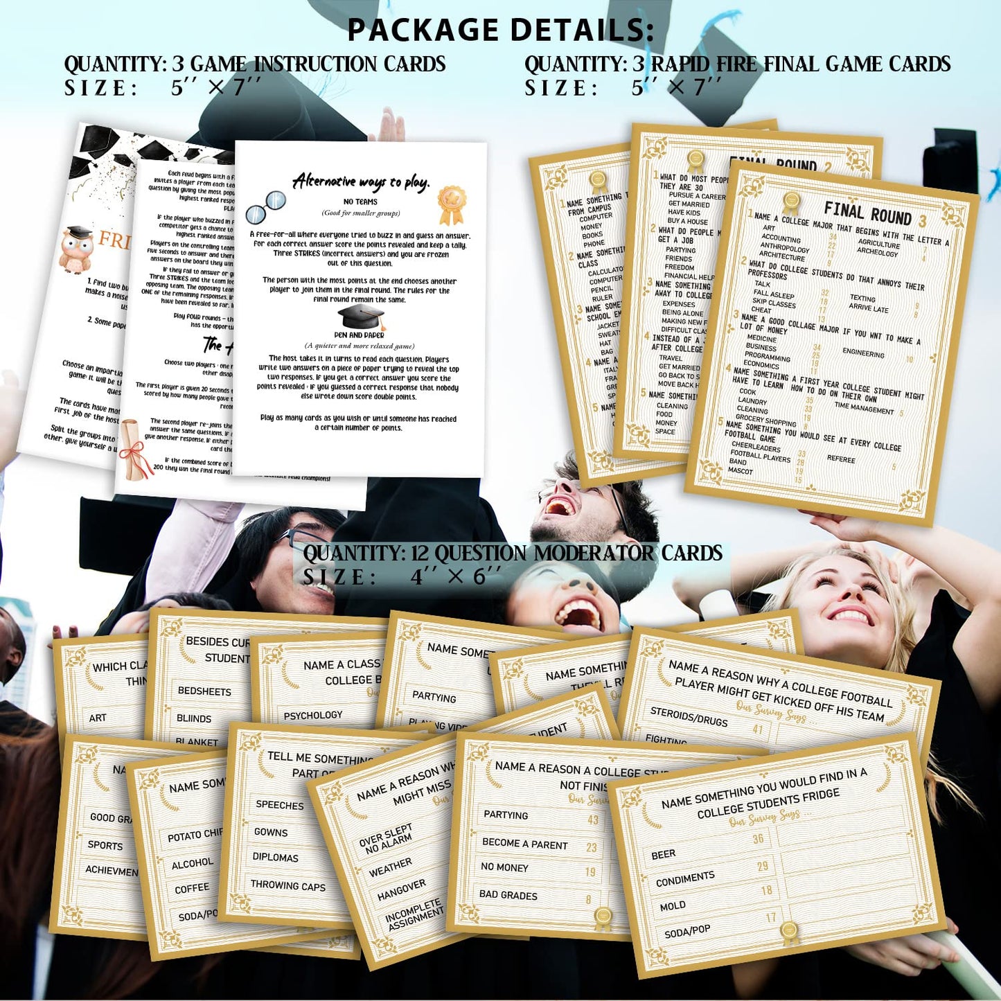Graduation Friendly Feud Quiz  Graduation Feud Quiz  Graduation Decorations  Graduation Party Game  Graduation Activity  Grad Party Idea  Class Game  Feud Trivia Quiz (G02)