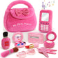 Golray Plush Toddler Purse Baby Girl Pretend Play Toy - 10 Pcs My First Purse With Soft Sensory Toy Smartphone/Crinkle Makeup Be
