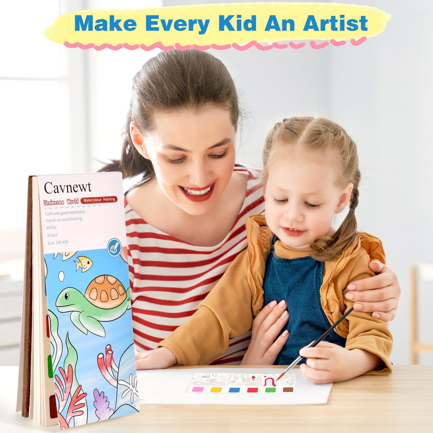 4Pack Mini Paint Pad, Mini Paint Pads, Watercolor Paint Pad, Pocket Watercolor Painting Book, Mess Free Water Color Paint Set Ar