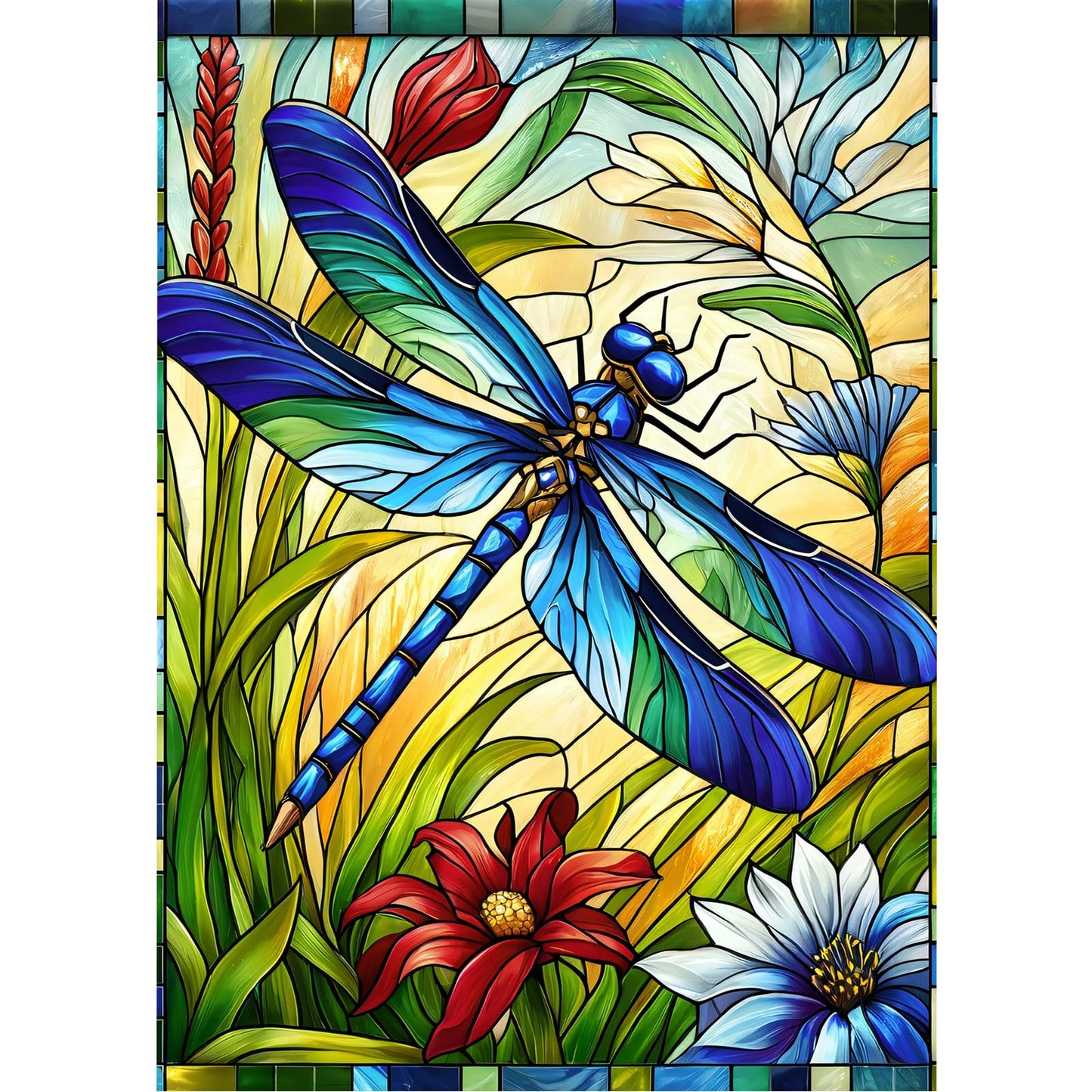 Sutinban Stained Glass Dragonfly 500 Piece Puzzles for mature-themed  Colorful Flower Jigsaw Puzzle 500 Pieces  Impossible Challenging mature-themed Puzzles for Happy Family Time  Great Gift for Puzzle Lovers