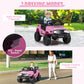 Honey Joy Pink Ride On Truck, 12V Licensed Toyota Fj Electric Car For Kids, Shock Suspension, Led Lights & Music, Battery Powere