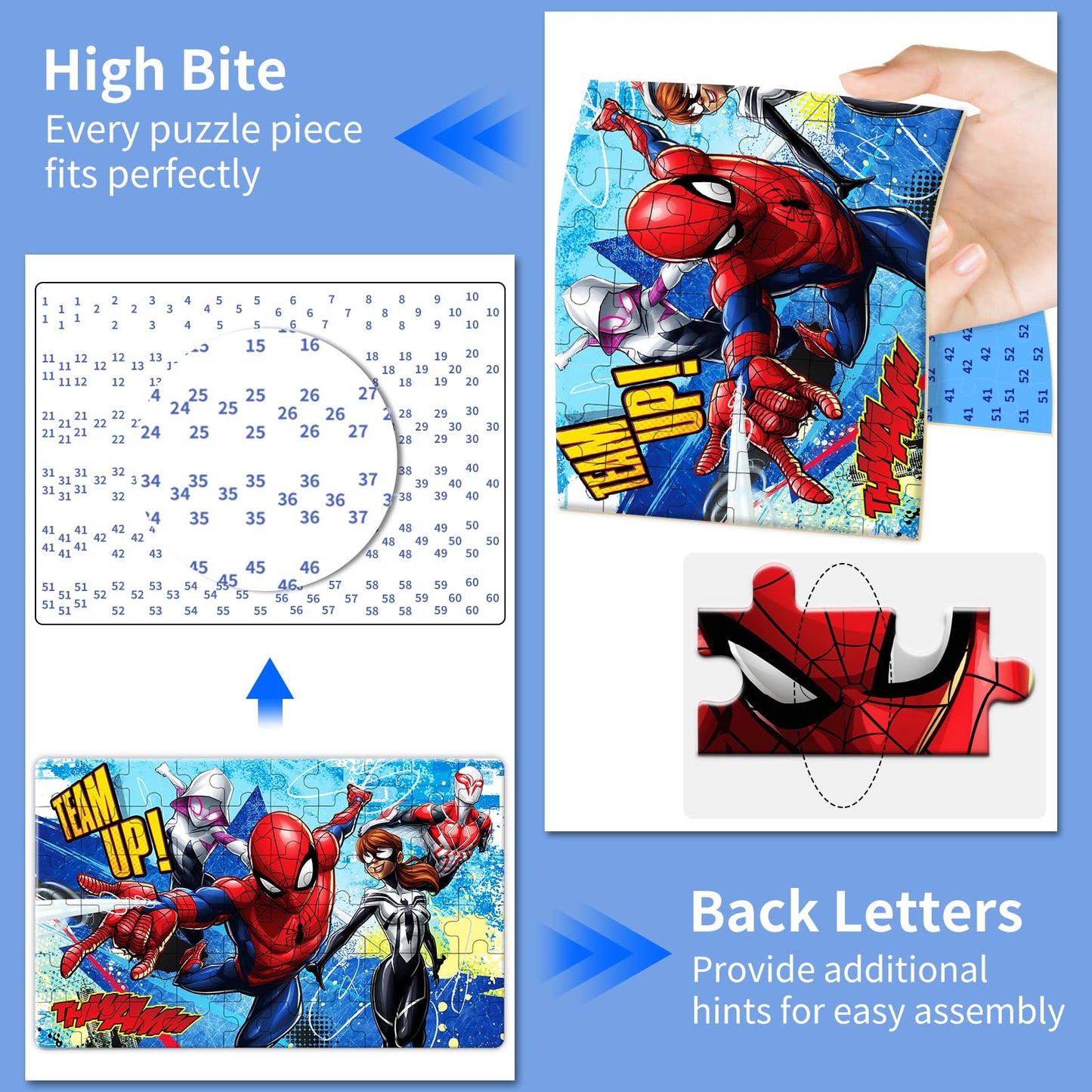 60 Piece Coloful Jigsaw Puzzles  Puzzles for Kids Ages 4-6  Educational Learning Toys for Boys and Girls  Gift for Boys and Girls