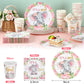 Hushee 200 Pcs Pink Elephant Baby Shower Paper Plates Napkins Cups It'S A Girl Baby Shower Party Supplies Tableware Set Pink Dis