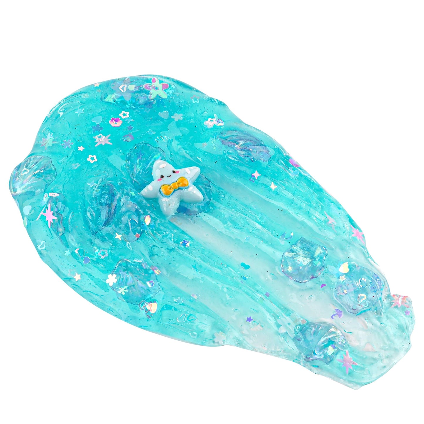 Shell Blue Clear Slime, Good Stretchy & Non-Sticky Premade Slime, Slime Party Favors For Kids, Slime Sensory Toys For Birthday E