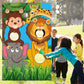 Safari Animals Toss Games Banner With Bean Bags Jungle Wild Animals Backdrop Zoo Animals Photo Background Funny Animals Toss Game For Kids Birthday Party Supplies