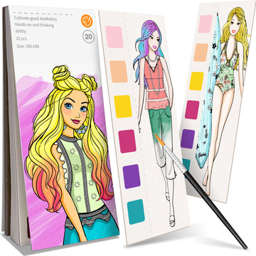 ZHOC Paint with Water Coloring Books for Kids, Pocket Mess Free Watercolor Painting Sets for Kids Ages 3 4 5 6 7 8+, Water Color