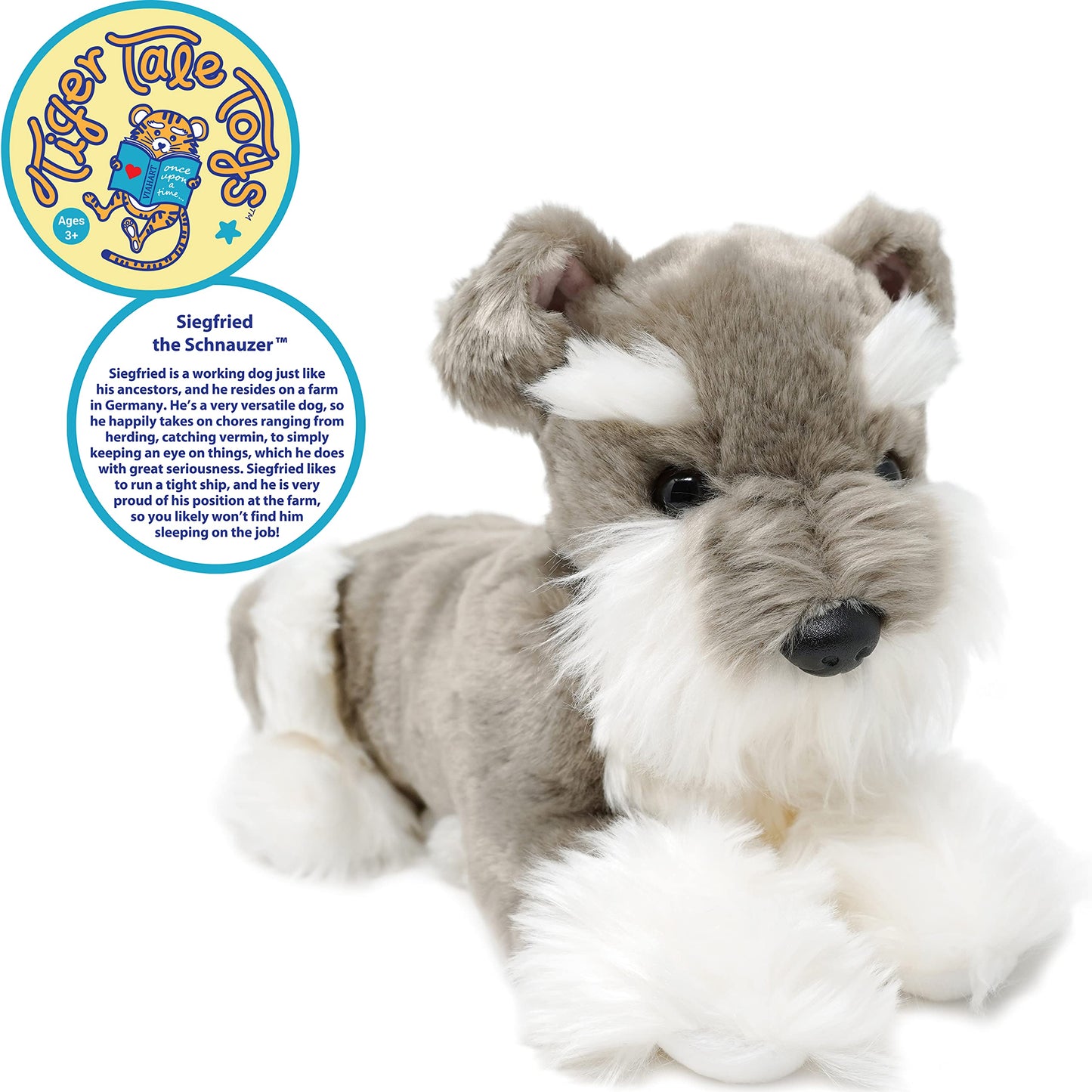 TigerHart 13 Inch Schnauzer Stuffed Animal Plush Toy - Multicolor, Polyester, Model 0850000897786