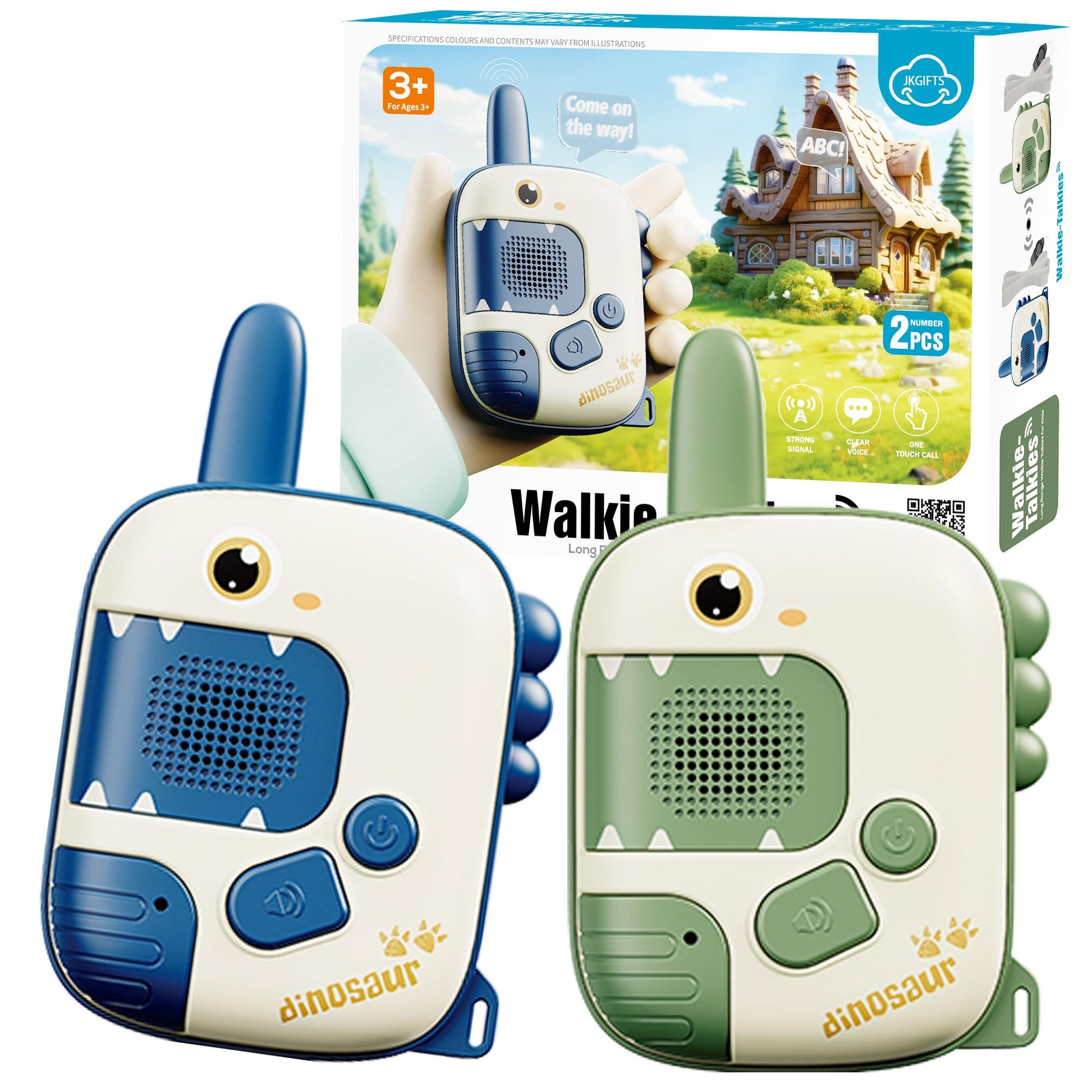 Dino Walkie Talkies for Kids,Dinosaur Toddler Walkie Toys for Kids 5-7 Walkie Talkies 2 Pack Birthday Toy Gifts for 3 4 5 6 7 8 