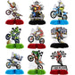 9 Piece Cross Country Motorcycle Honeycomb Centerpiece Table Decoration Racing Theme Children Boy Birthday Party Supplies Photo Booth Props (Bright Silhouette)
