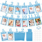 Nogeqi 12PCS 1st Birthday Photo Banner from Newborn to 12 Months, 1st Year Down Birthday Decorations, Glitter First Birth Day Ba