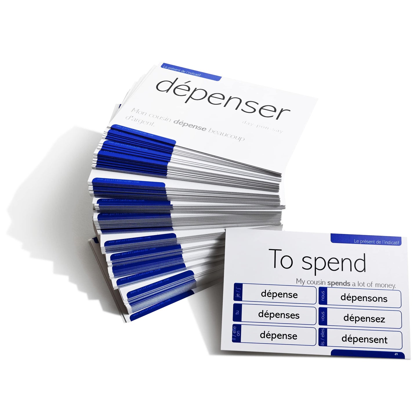 200 French Verb Conjugation Present Tense Flash Cards - Full Examples In Both French And English